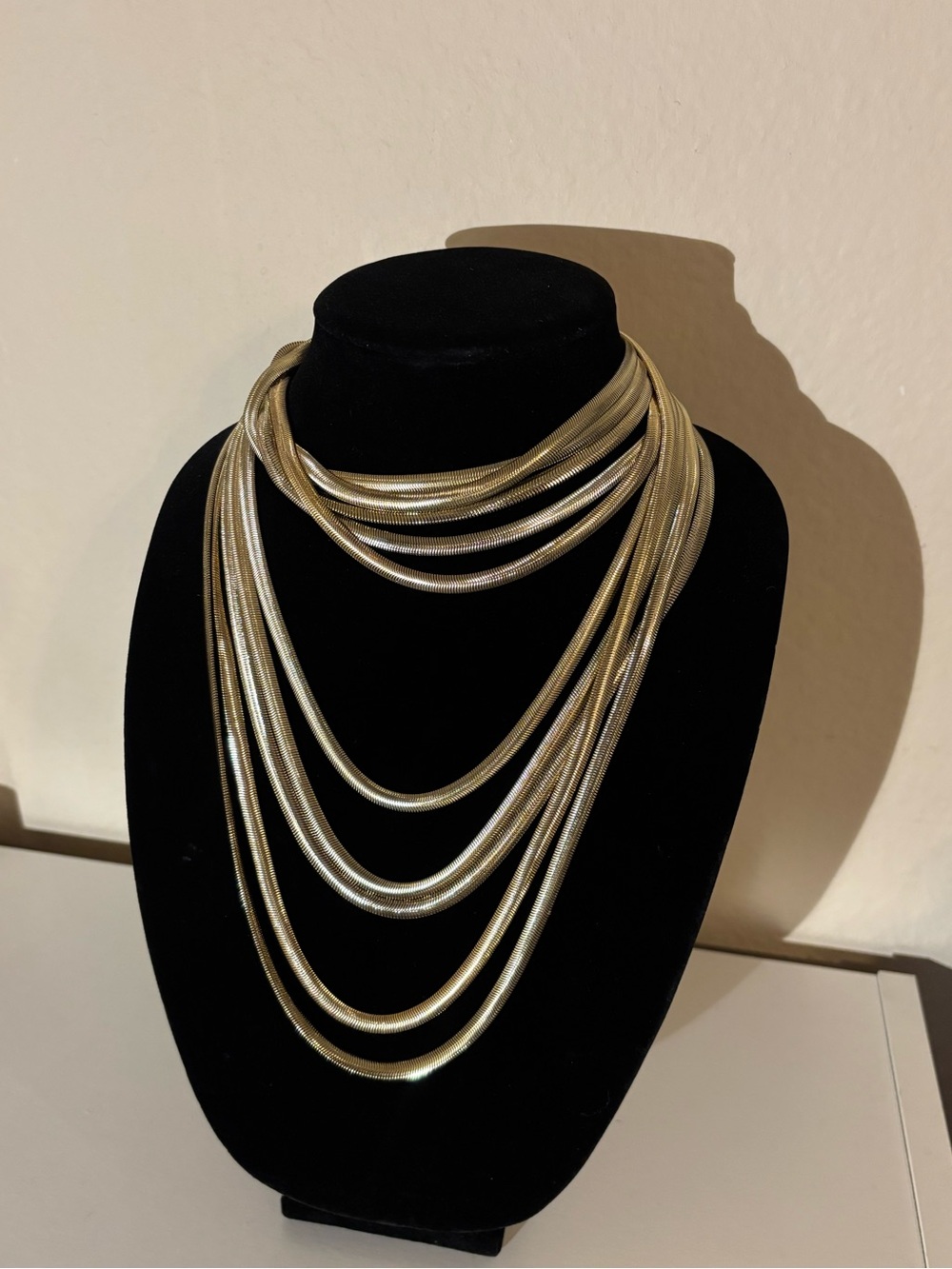 Layered Gold-Tone Multi Strand Necklace